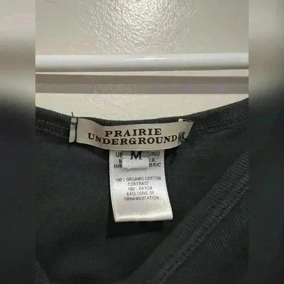 Prairie Underground Organic Cotton Long Lagenlook tank with bottom sheer panel - Picture 3 of 5